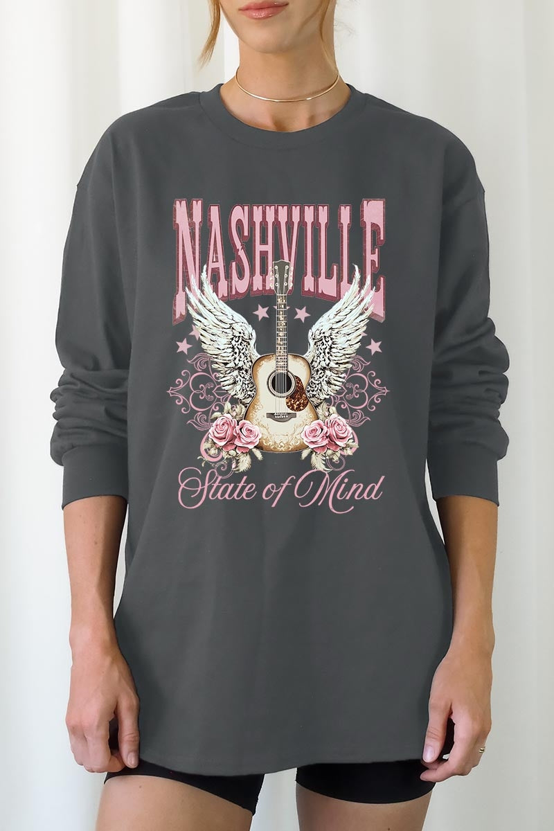 UL240P-E3157 Nashville Rose Graphic Plus Long Sleeve Tee $17