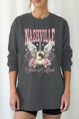 UL240-E3157 Nashville Rose Graphic Long Sleeve Tee $13.75