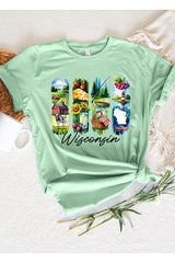 US3001-E3061WI Wisconsin State Brushstroke Graphic Tee $12.5