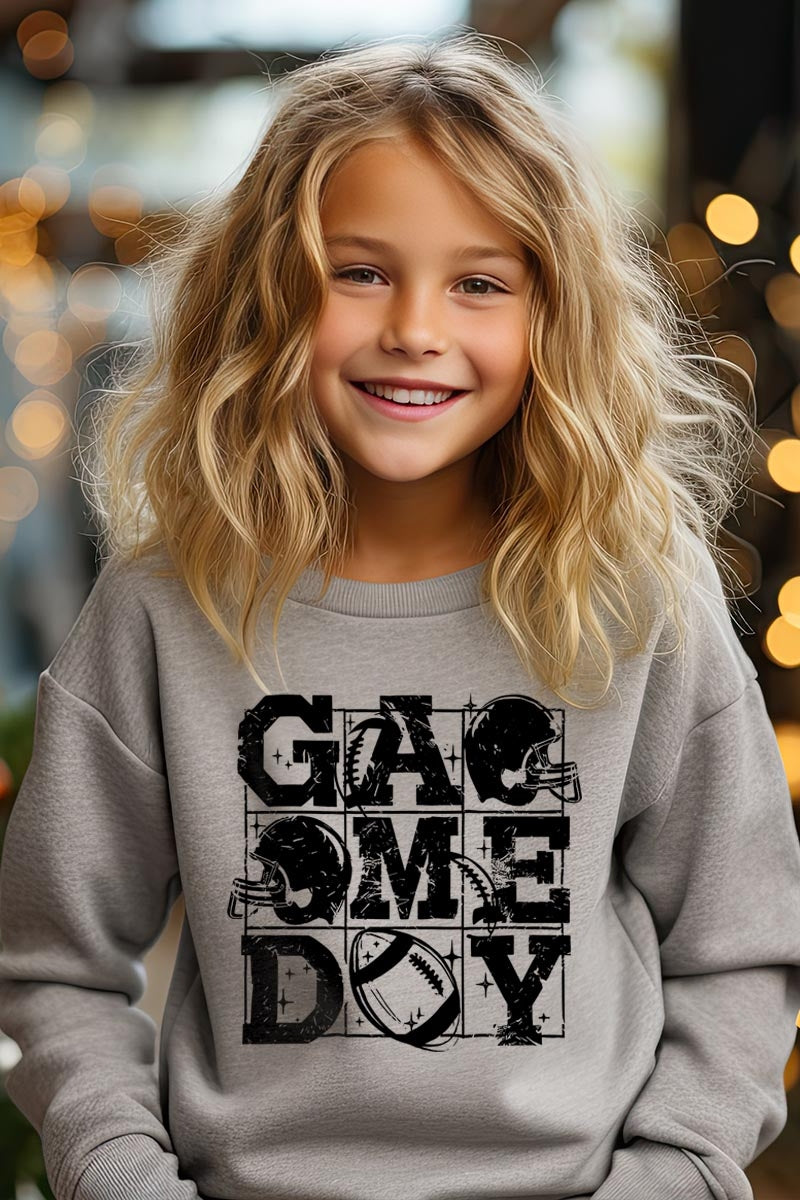 UL180B-E3073Z Distressed Game Day Kids Graphic Sweatshirt $20