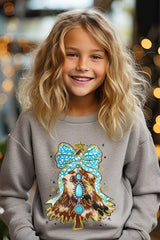 UL180B-E3184Z Turquoise Christmas Tree Kids Graphic Sweatshirt $20