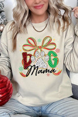 UL180-E3194 Dog Mama Christmas Paw Graphic Sweatshirt $20
