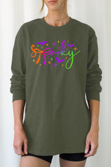 UL240P-E3109 Spooky Halloween Graphic Plus Long Sleeve Tee $17