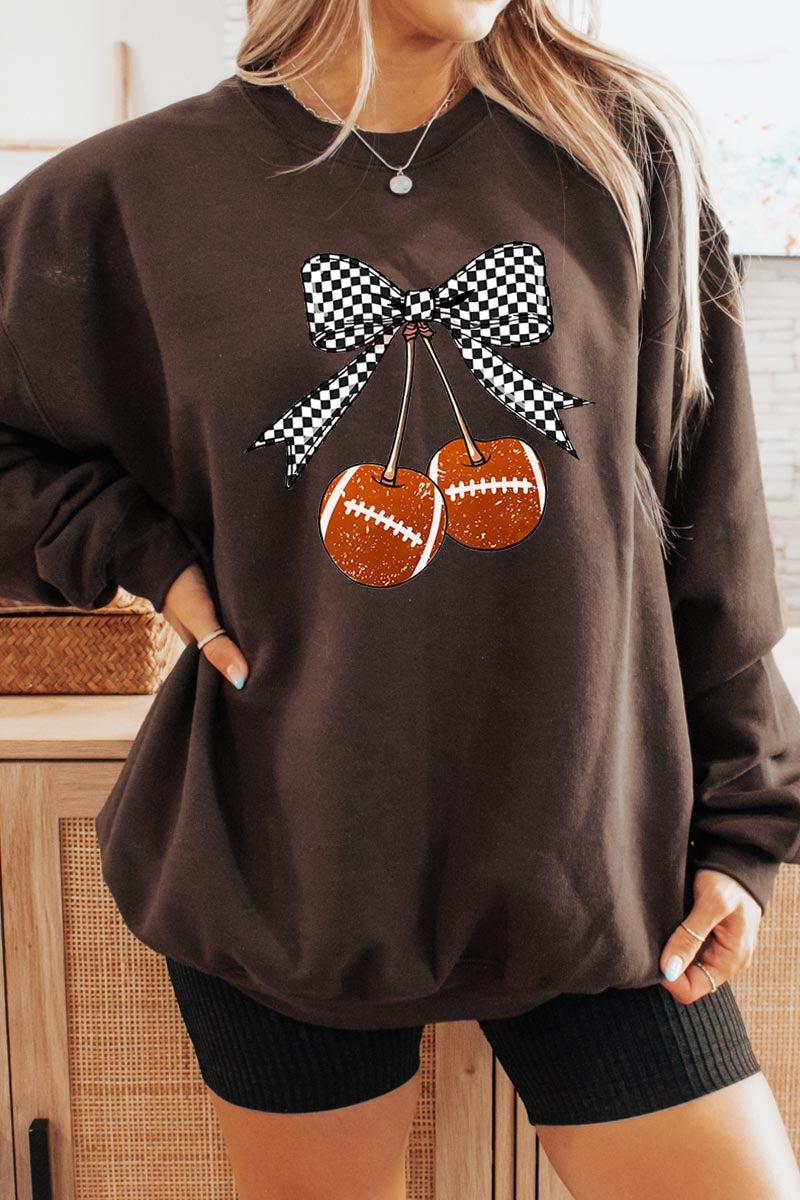 UL180P-E3055 Football Cherries Graphic Plus Sweatshirt $25