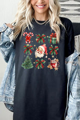 5000P-E3217 Santa Gifts & Bows Christmas Graphic Plus Heavy Cotton Tee $12.75