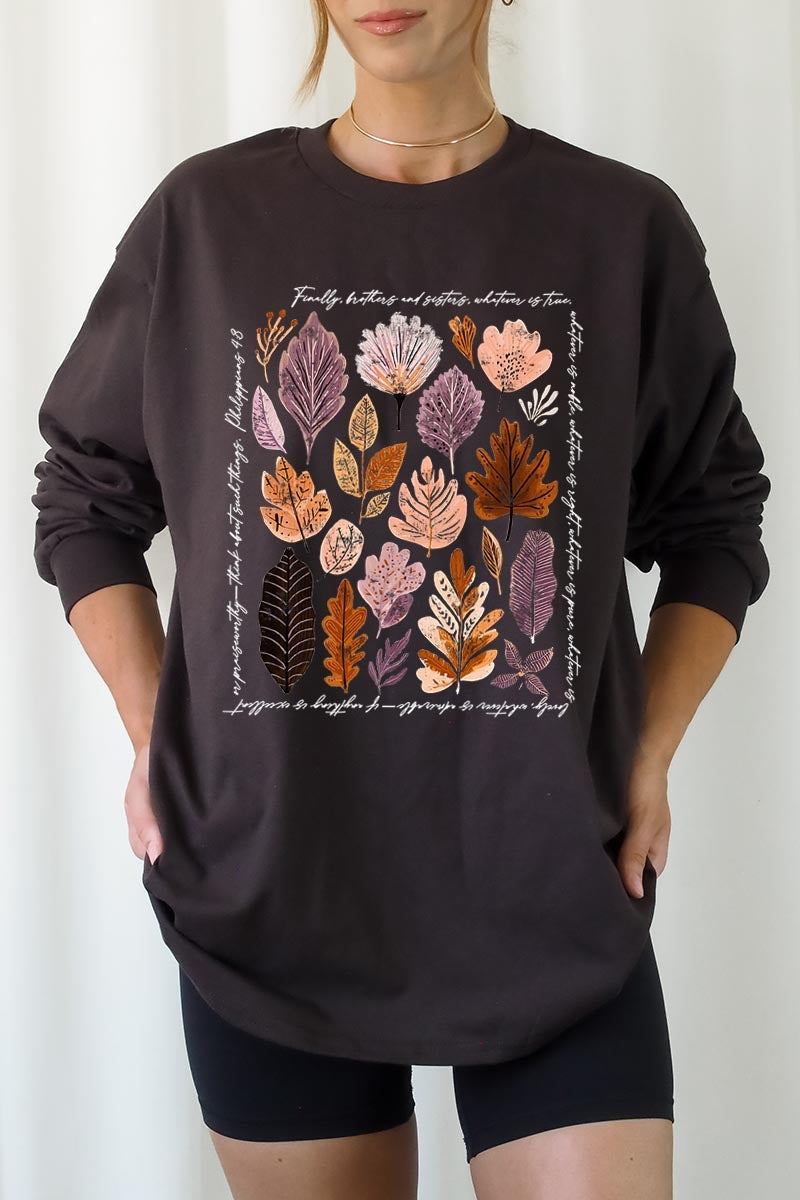 UL240-E3147 Christian Fall Graphic Long Sleeve Tee $13.75