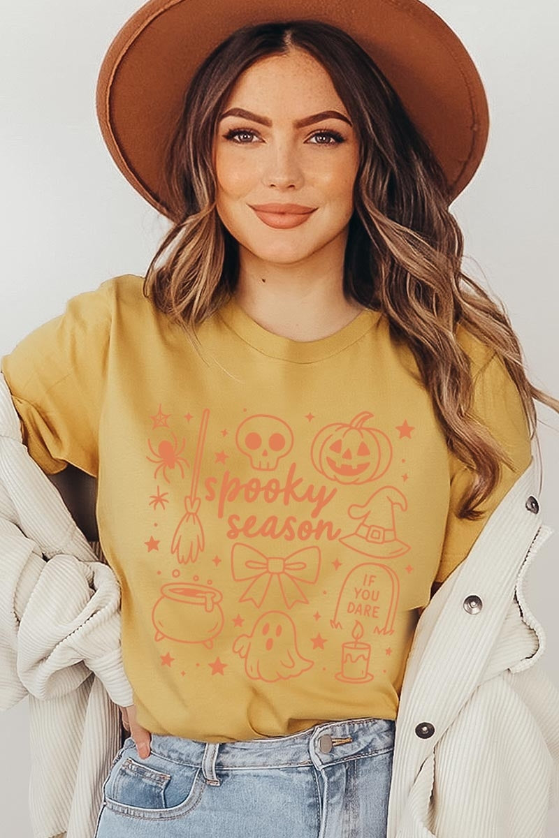 US3001-E3141 Halloween Doodle Graphic Tee $12.5