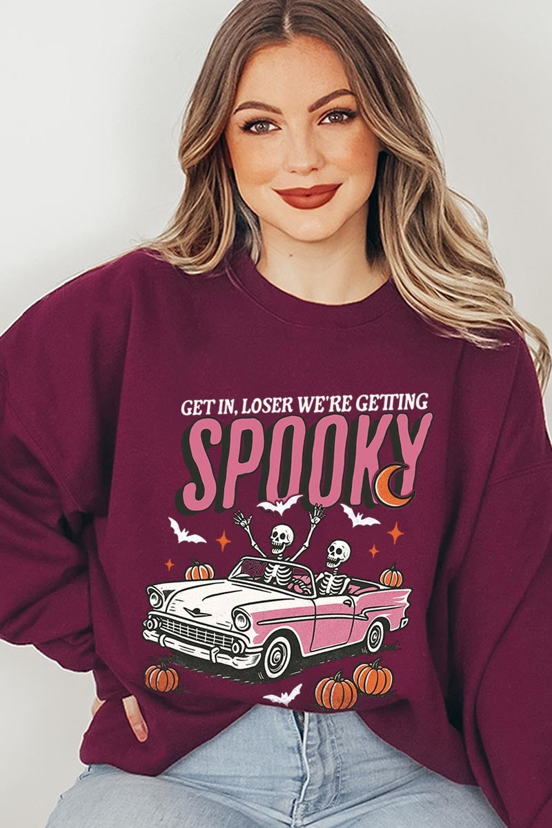UL180P-E3142 Spooky Skeleton Graphic Plus Sweatshirt $25