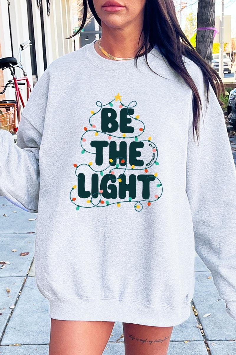 UL180-E3202 Be the Light Christmas Graphic Sweatshirt $20