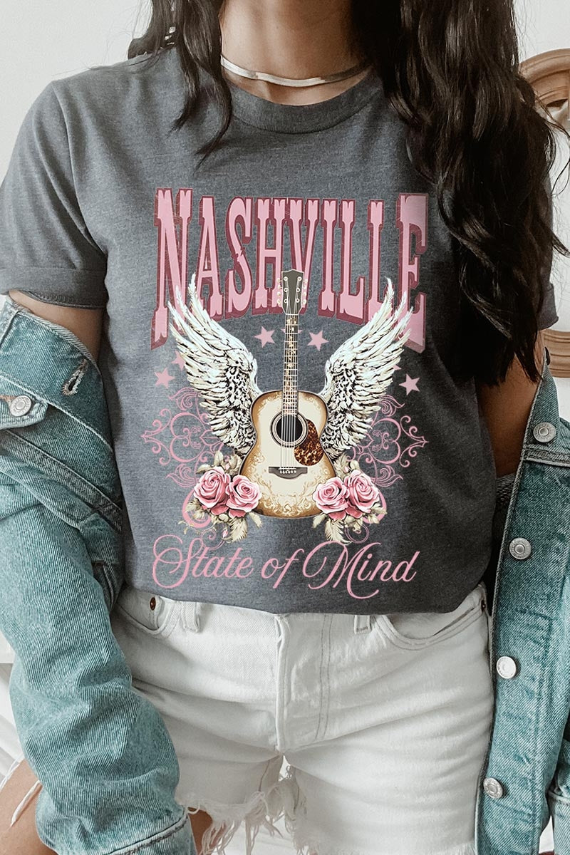 US3001P-E3157 Nashville Rose Graphic Plus Tee $16