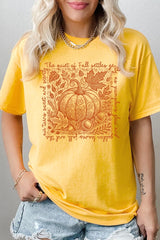 5000P-E3112 Pumpkin Botanical Graphic Plus Heavy Cotton Tee $12.75