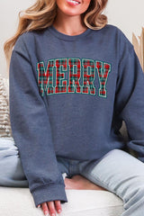 UL190-E3210 Classic Plaid Merry Graphic Sweatshirt $20