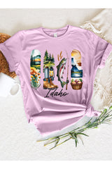 US3001P-E3061ID Idaho State Brushstroke Graphic Plus Tee $16