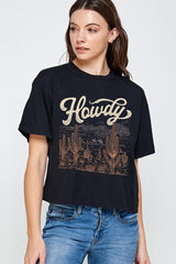 CTS-E3095 Howdy Desert Western Graphic Relaxed Crop Top $11