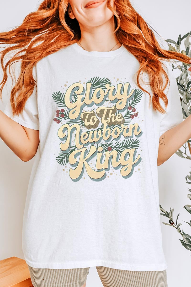 5000P-E3220 Glory to the Newborn King Graphic Plus Heavy Cotton Tee $12.75