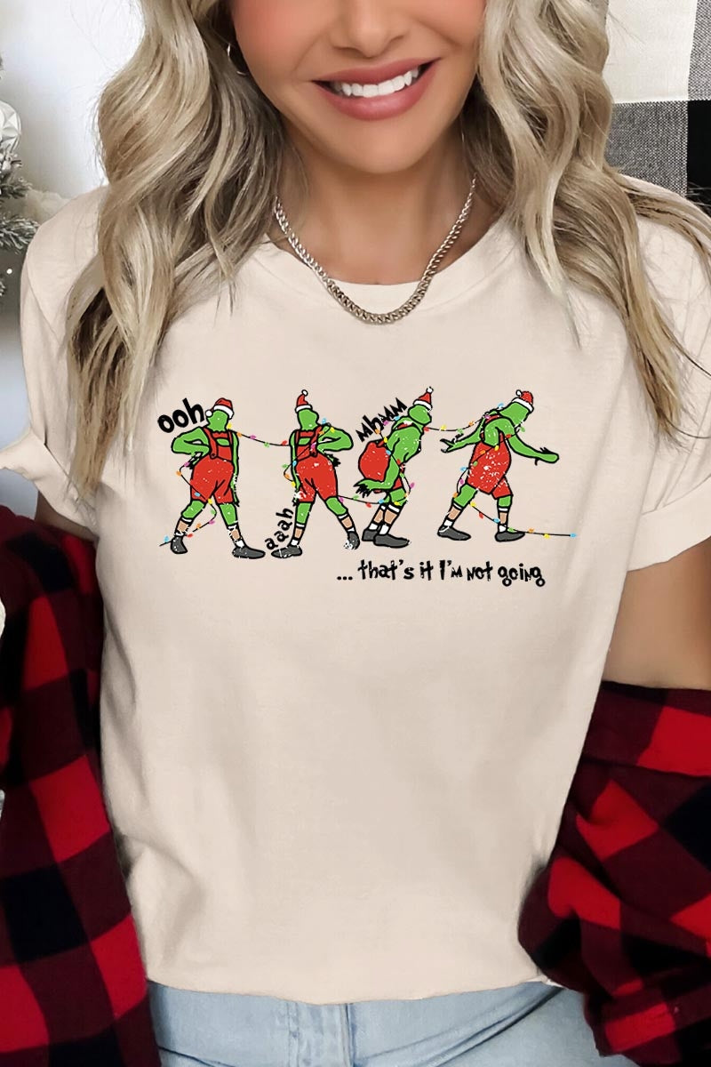 US3001-E3203 Grinch Dance Funny Christmas Graphic Tee $12.5
