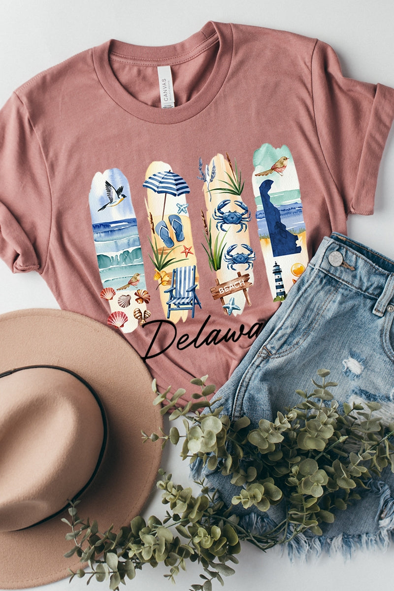US3001P-E3061DE Delaware State Brushstroke Graphic Plus Tee $16