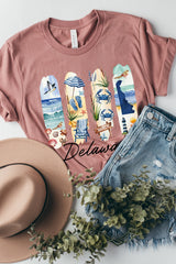US3001P-E3061DE Delaware State Brushstroke Graphic Plus Tee $16