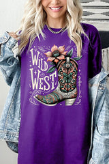 5000-E3100 Wild West Cowgirl Boot Graphic Heavy Cotton Tee $9