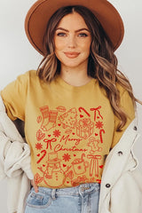 US3001P-E3181 Christmas Doodle Graphic Plus Tee $16