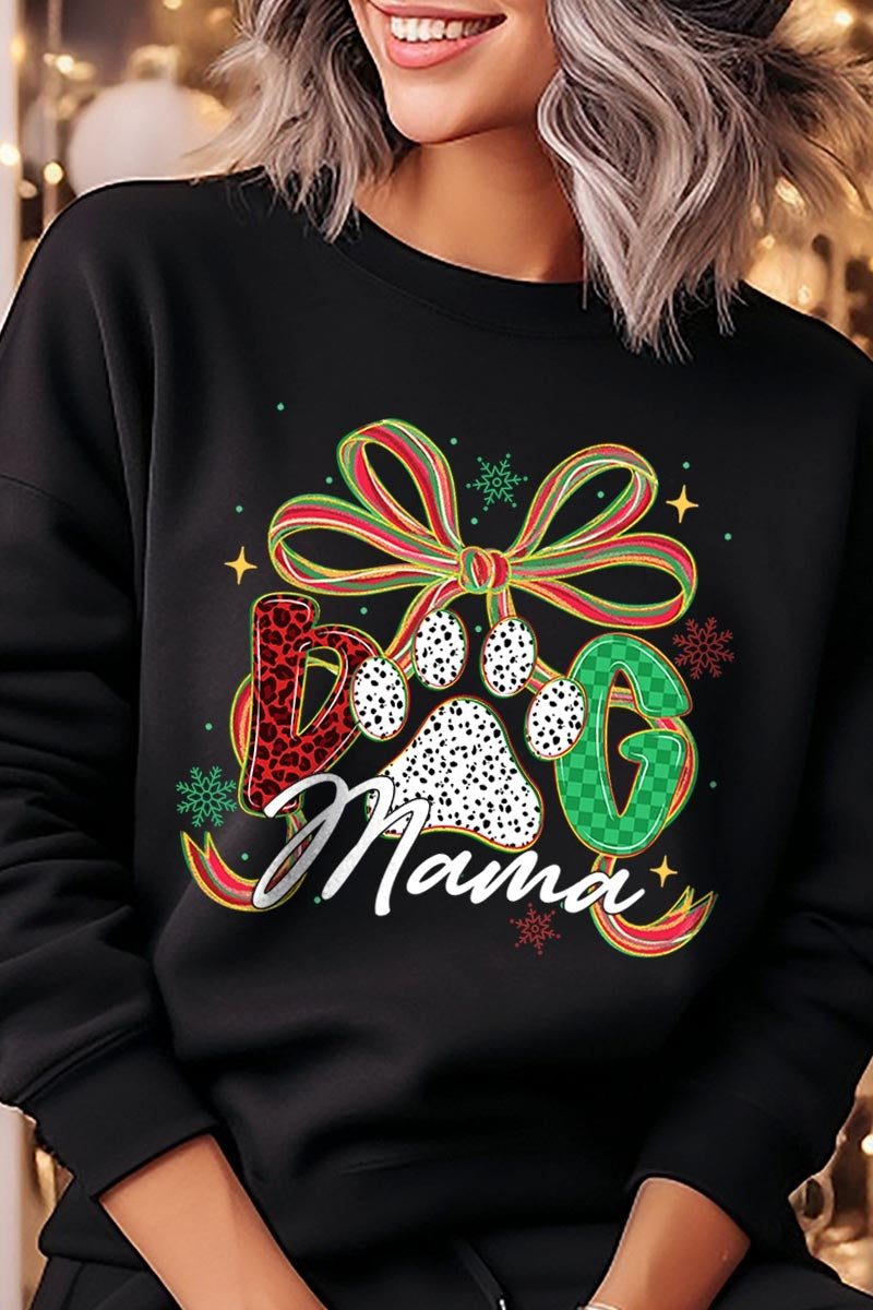 UL180-E3194 Dog Mama Christmas Paw Graphic Sweatshirt $20