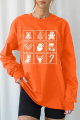 UL240-E3215 Christmas Icons Graphic Long Sleeve Tee $13.75