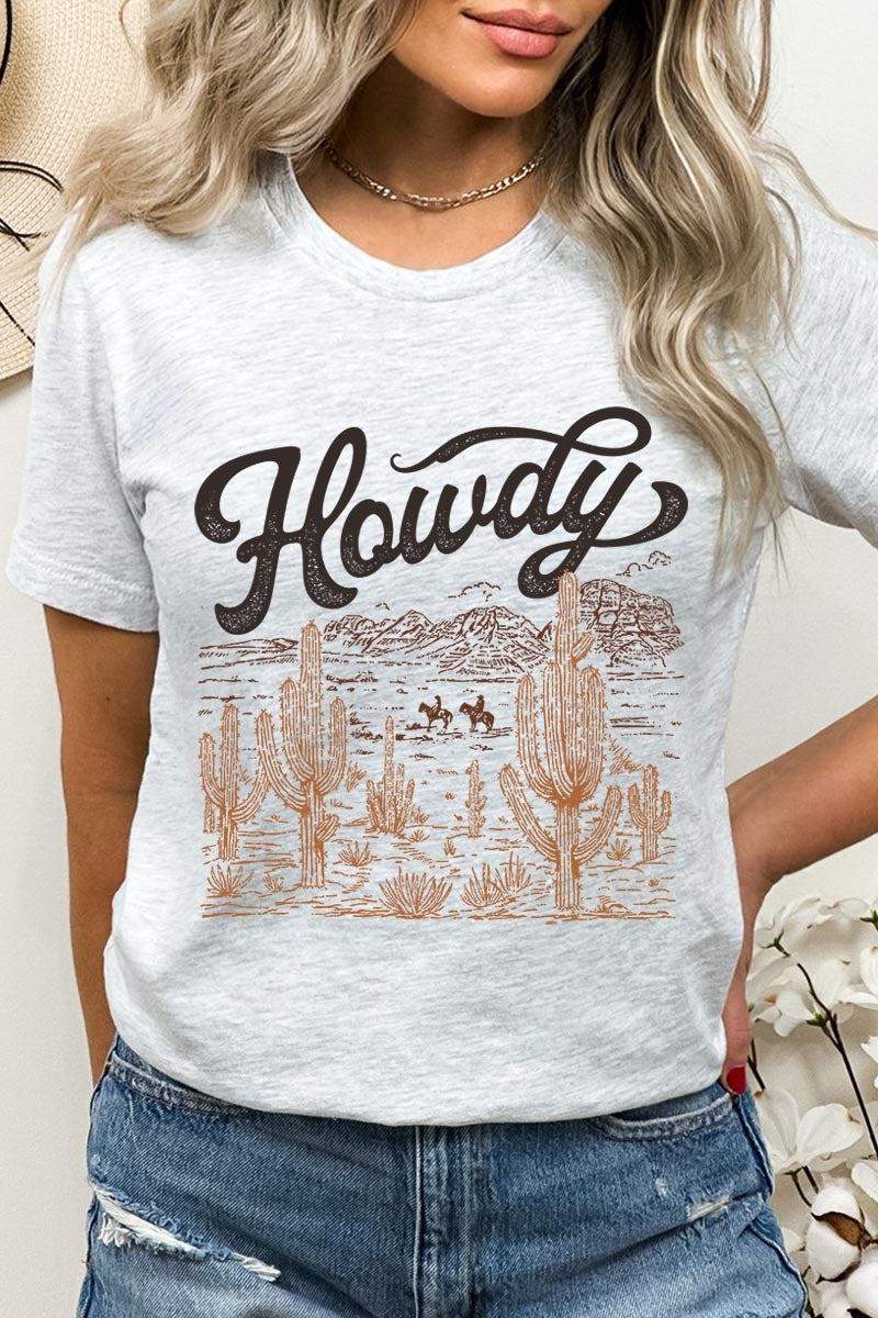 US3001P-E3095 Howdy Desert Western Graphic Plus Tee $16