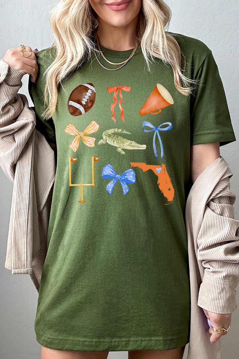US3001-E3078 Florida Football Graphic Tee $12.5