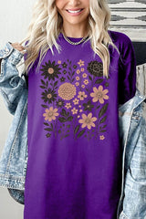 5000-E3178 Fall Floral Garden Graphic Heavy Cotton Tee $9