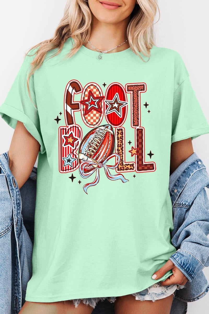 5000P-E3053 Brushstroke Football Graphic Plus Heavy Cotton Tee $12.75