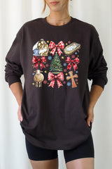 UL240-E3219 Nativity Scene Christmas Graphic Long Sleeve Tee $13.75