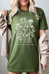 US3001-E3146 Christian Wildflower Graphic Tee $12.5