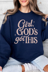 UL180-E3102 Girl, Godu2019s Got This Graphic Sweatshirt $20