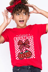 US3001Y-E3196Z Cherry Ornament Christmas Kids Graphic Tee $11