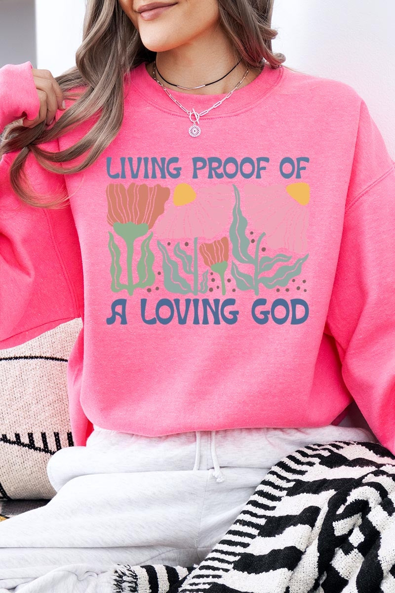 UL180P-E3066 Living Proof of a Loving God Plus Sweatshirt $25