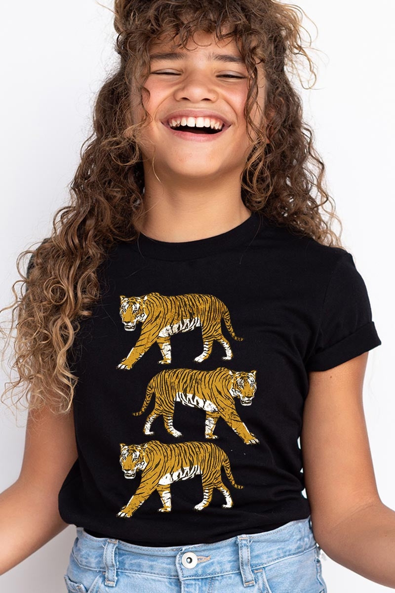 US3001Y-E3104Z Retro Tigers Kids Graphic Tee $11
