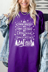 5000P-E3189 Ski Lodge Signs Graphic Plus Heavy Cotton Tee $12.75