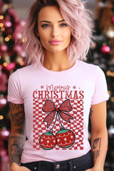 US3001-E3196 Cherry Ornament Christmas Graphic Tee $12.5