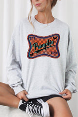 UL240P-E3144 Itu2019s pumpkin time Graphic Plus Long Sleeve Tee $17