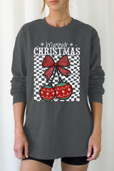 UL240-E3196 Cherry Ornament Christmas Graphic Long Sleeve Tee $13.75