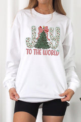 UL240-E3213 Joy to the World Graphic Long Sleeve Tee $13.75