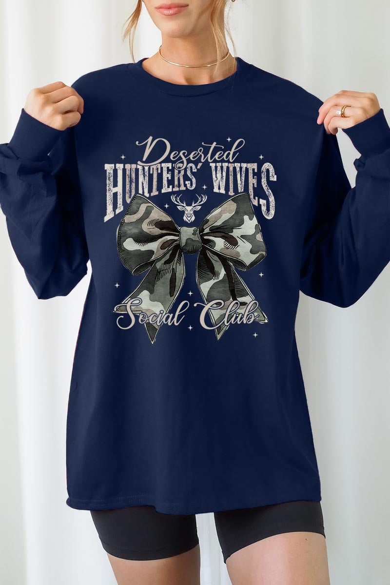 UL240-E3193 Hunters Wives Social Club Graphic Long Sleeve Tee $13.75