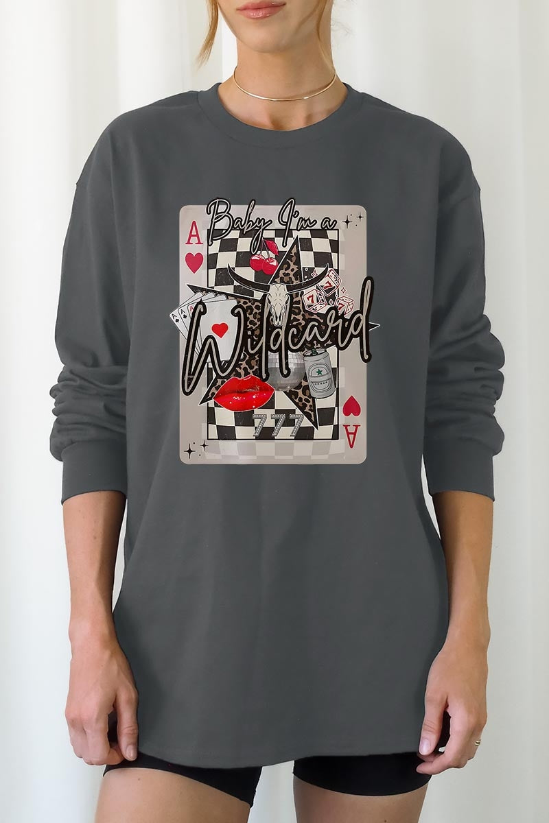 UL240-E3099 Retro Wildcard Graphic Long Sleeve Tee $13.75