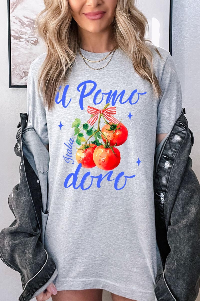 US3001-E3070 Il Pomodoro Tomato Art Graphic Tee $12.5