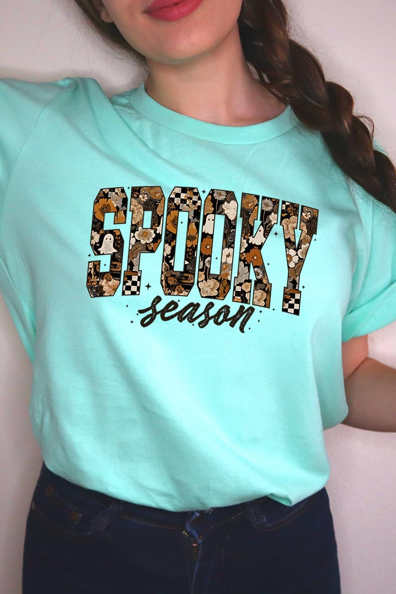 US3001-E3105 Spooky Season Halloween Graphic Tee $12.5