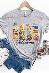 US3001-E3061OK Oklahoma State Brushstroke Graphic Tee $12.5