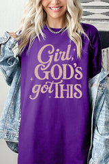 5000-E3102 Girl, Godu2019s Got This Graphic Heavy Cotton Tee $9