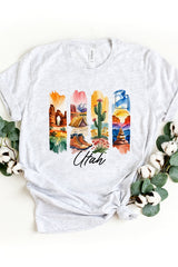 US3001-E3061UT Utah State Brushstroke Graphic Tee $12.5