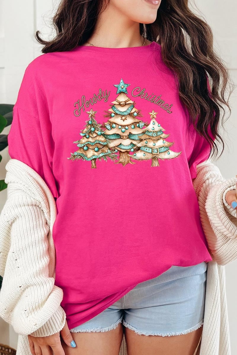 5000P-E3185 Howdy Christmas Graphic Plus Heavy Cotton Tee $12.75
