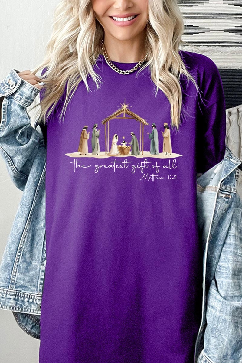 5000-E3183 Nativity Gift Graphic Heavy Cotton Tee $9
